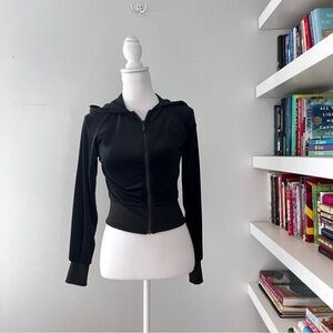 Killstar black velvet soft hoodie size small